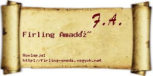 Firling Amadé névjegykártya